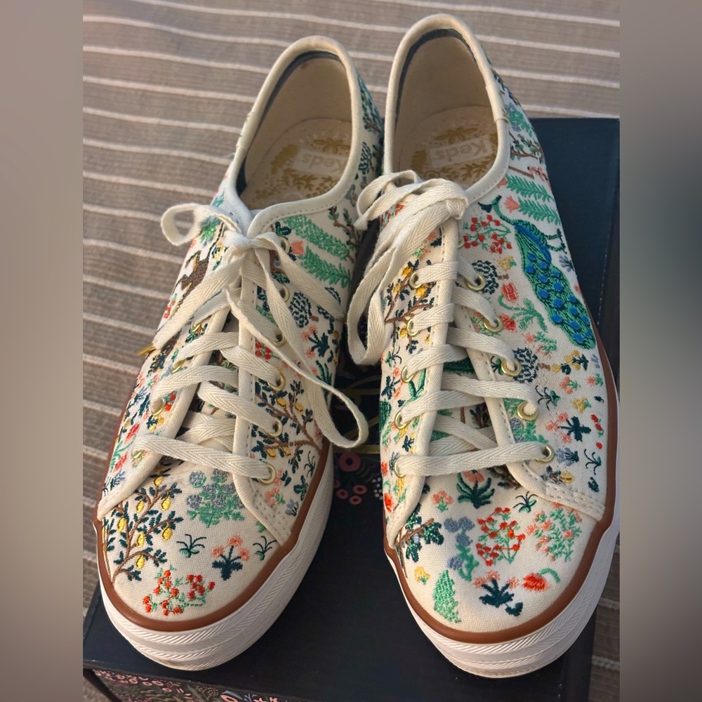 Keds X Rifle Paper Co Embroidered Sneakers - Picture 1 of 11